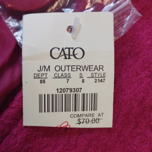 Cato Wool Blend Hooded 2 Button Peacoat Berry Pink XL - Picture 7 of 9